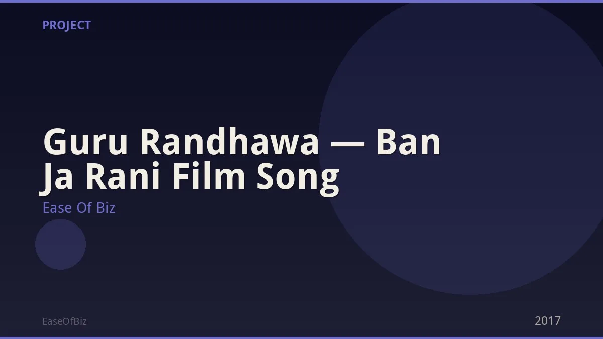 Guru Randhawa — Ban Ja Rani Film Song