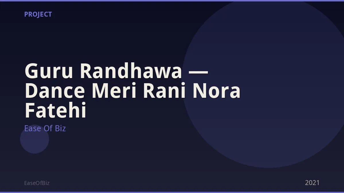 Guru Randhawa — Dance Meri Rani Nora Fatehi