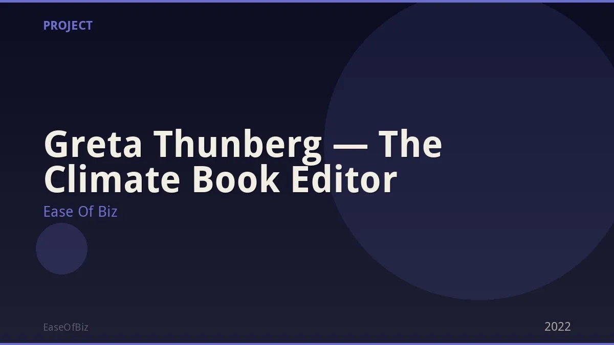Greta Thunberg — The Climate Book Editor