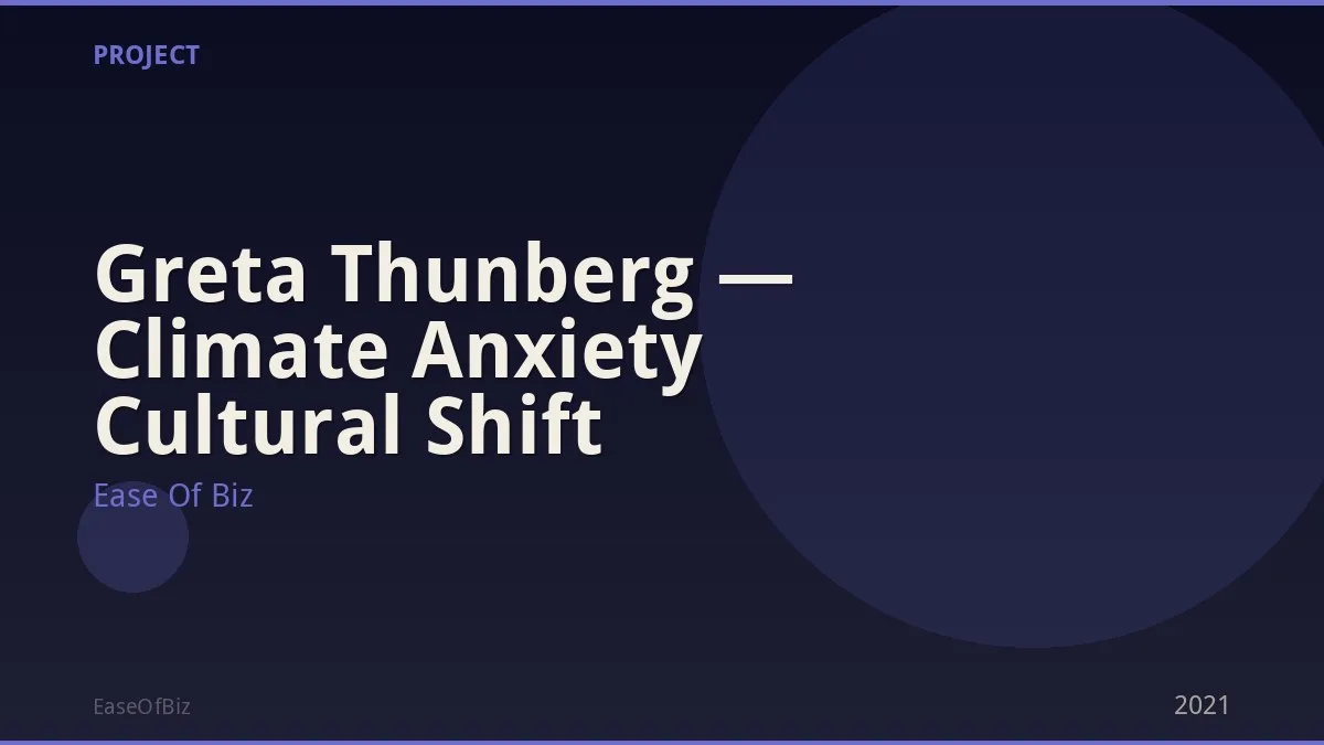 Greta Thunberg — Climate Anxiety Cultural Shift