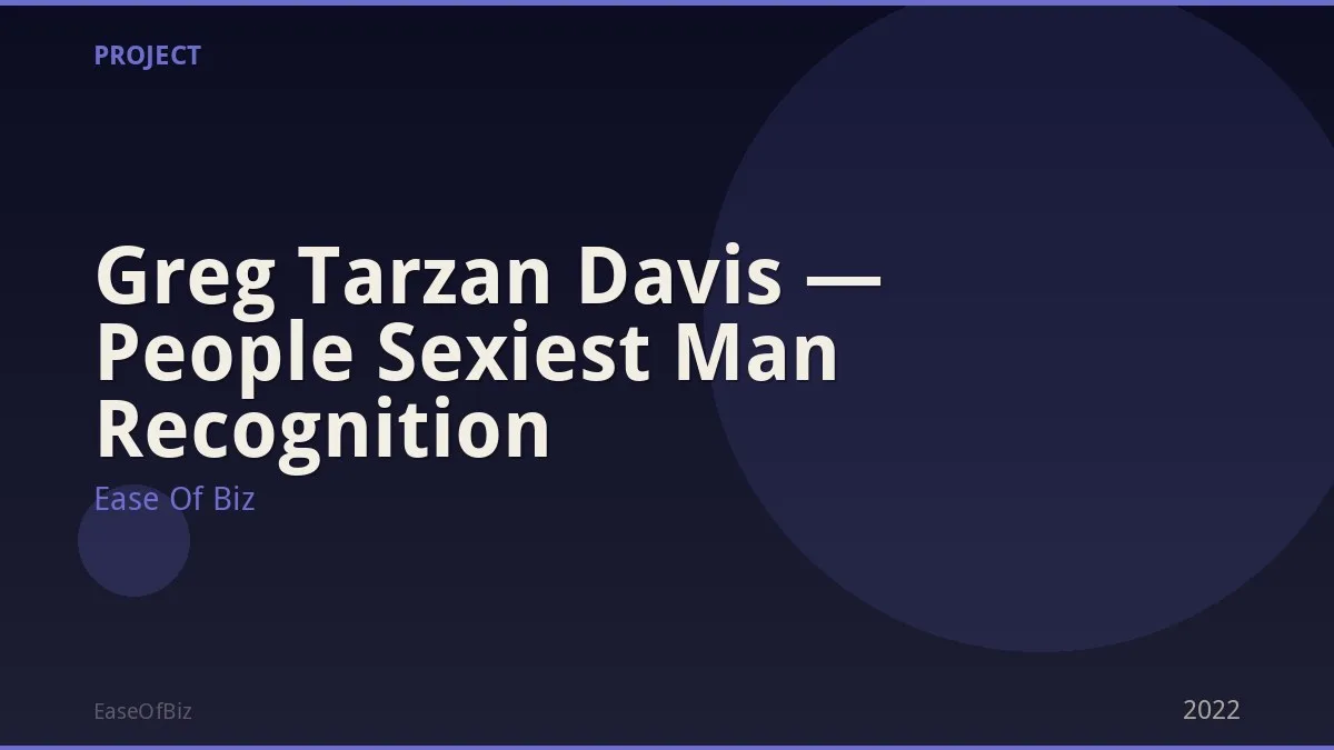 Greg Tarzan Davis — People Sexiest Man Recognition