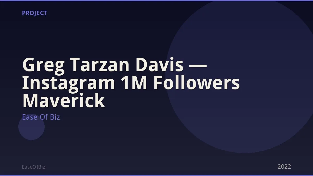 Greg Tarzan Davis — Instagram 1M Followers Maverick