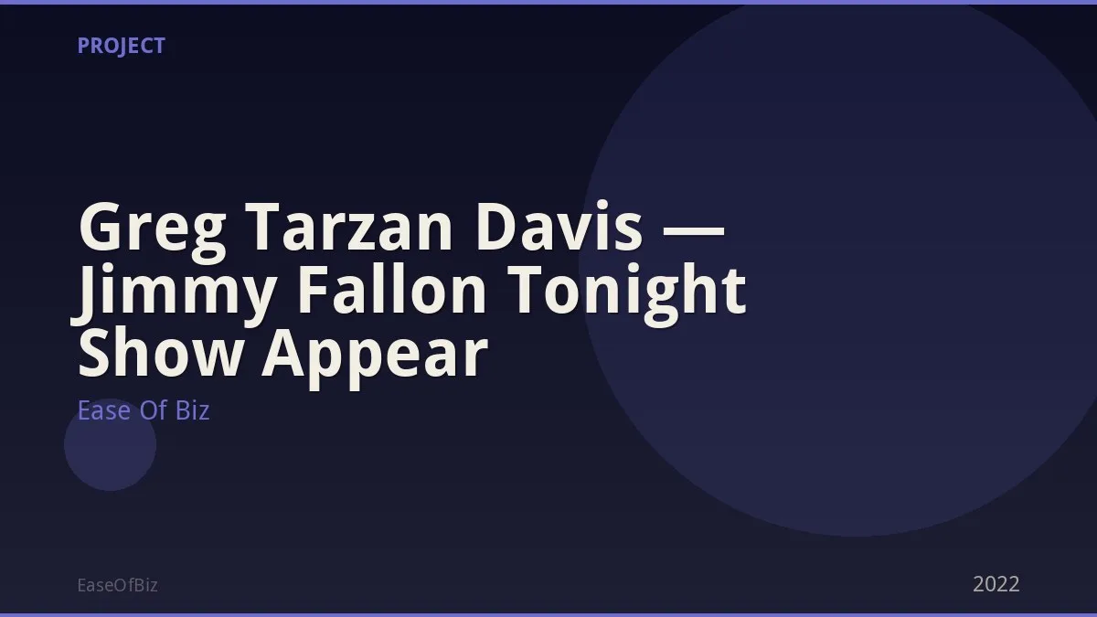 Greg Tarzan Davis — Jimmy Fallon Tonight Show Appear