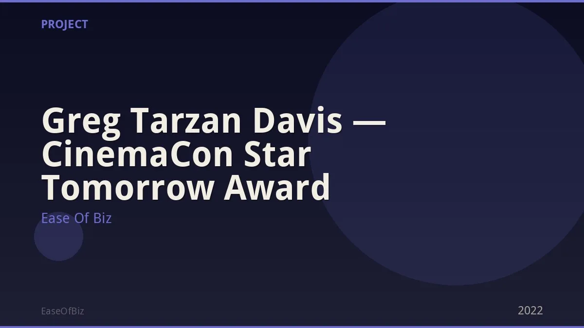 Greg Tarzan Davis — CinemaCon Star Tomorrow Award