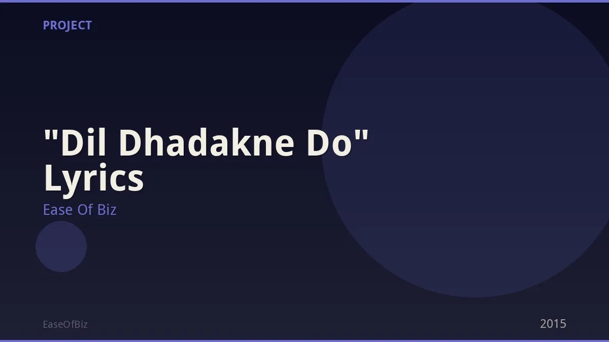 "Dil Dhadakne Do" Lyrics