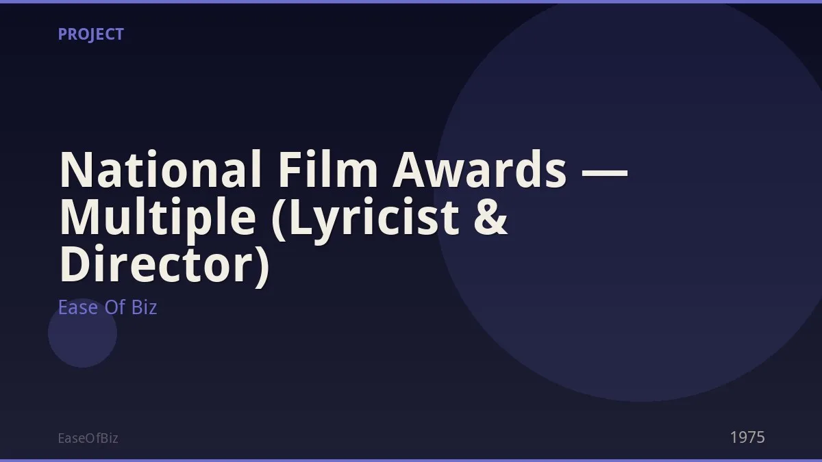National Film Awards — Multiple (Lyricist & Director)