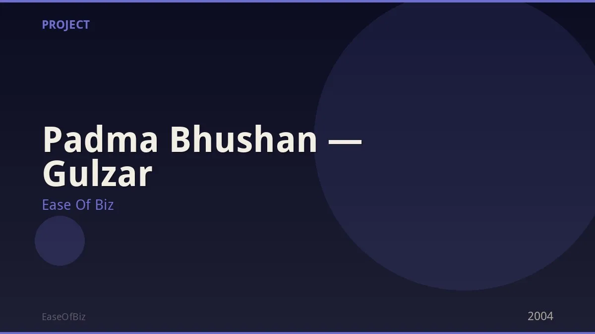 Padma Bhushan — Gulzar