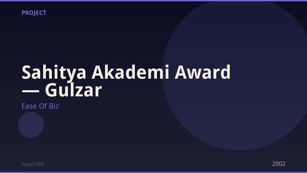Sahitya Akademi Award — Gulzar