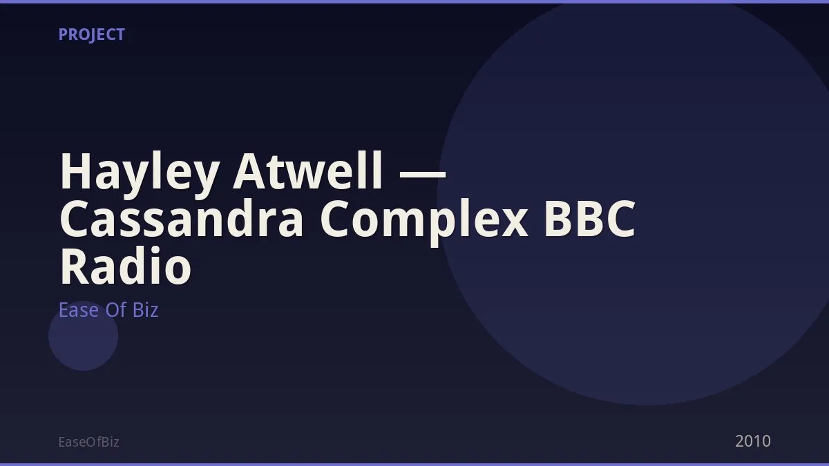 Hayley Atwell — Cassandra Complex BBC Radio