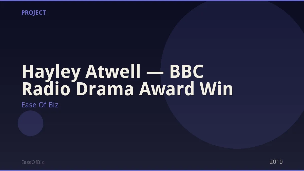 Hayley Atwell — BBC Radio Drama Award Win