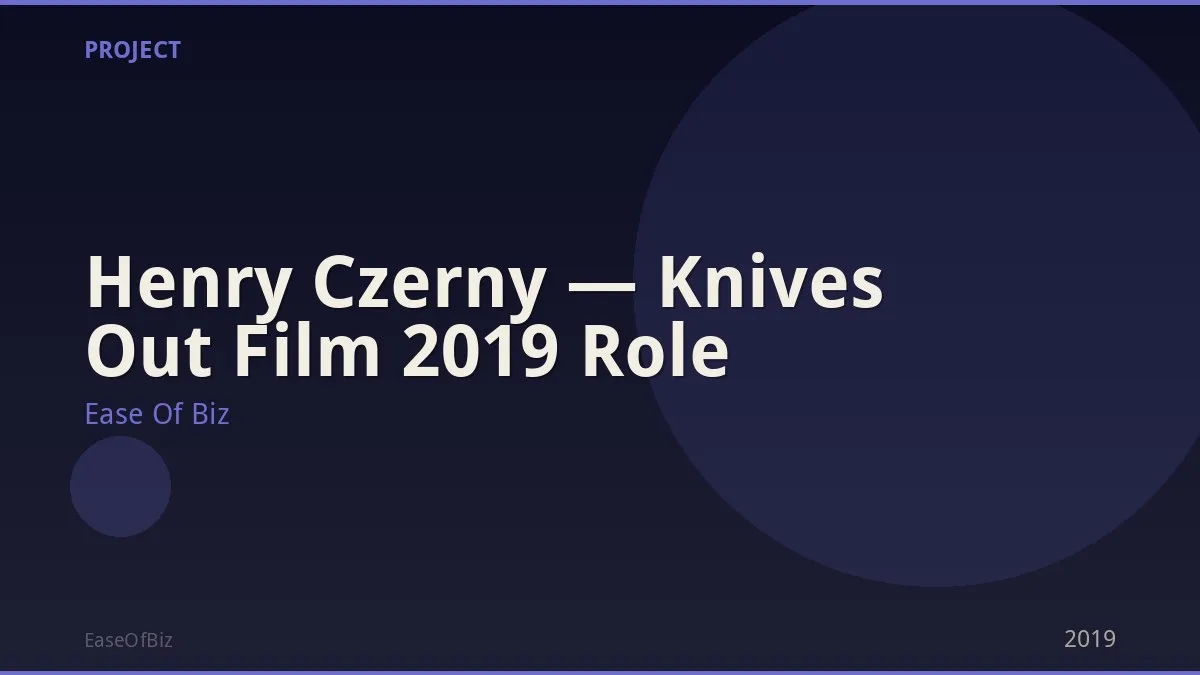 Henry Czerny — Knives Out Film 2019 Role