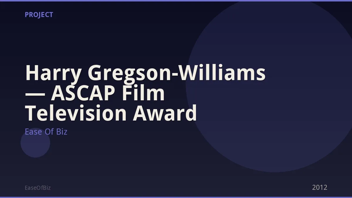 Harry Gregson-Williams — ASCAP Film Television Award