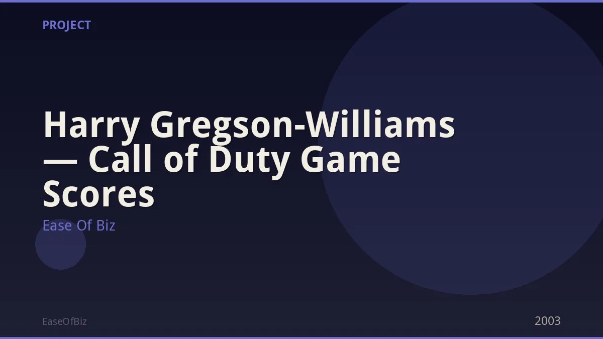 Harry Gregson-Williams — Call of Duty Game Scores