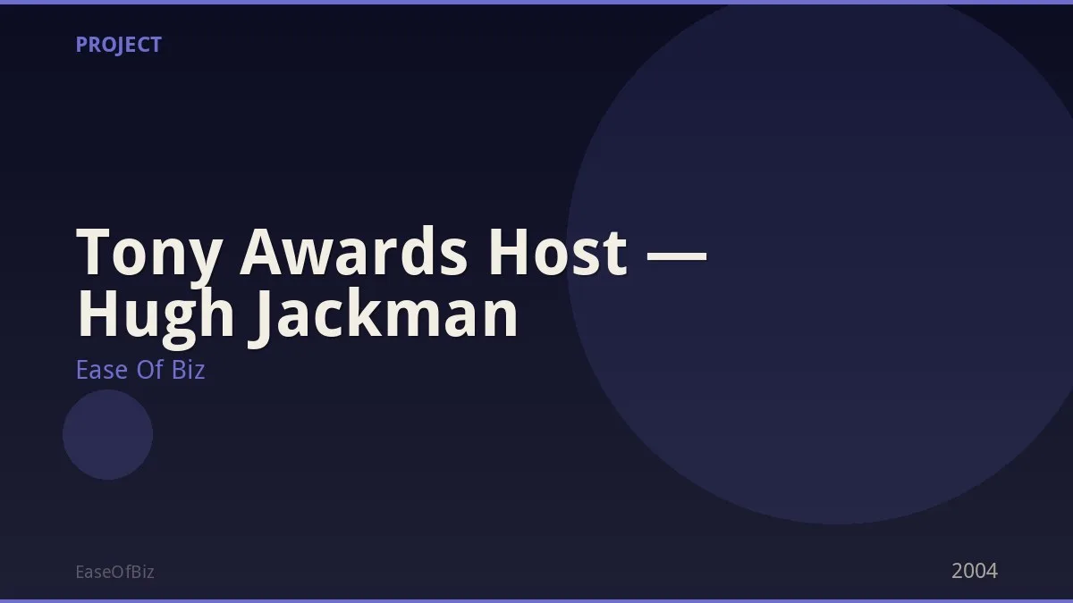 Tony Awards Host — Hugh Jackman