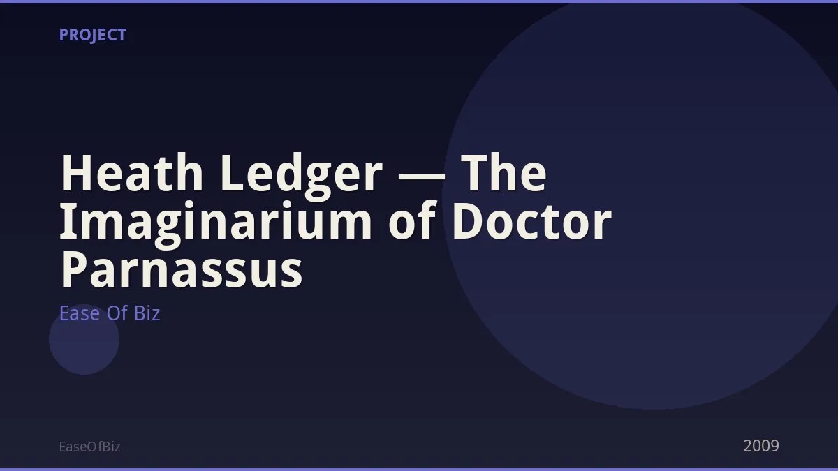 Heath Ledger — The Imaginarium of Doctor Parnassus