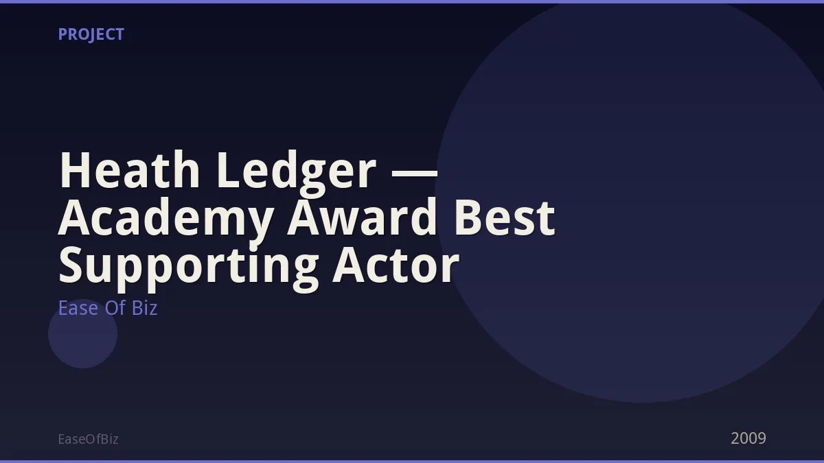 Heath Ledger — Academy Award Best Supporting Actor