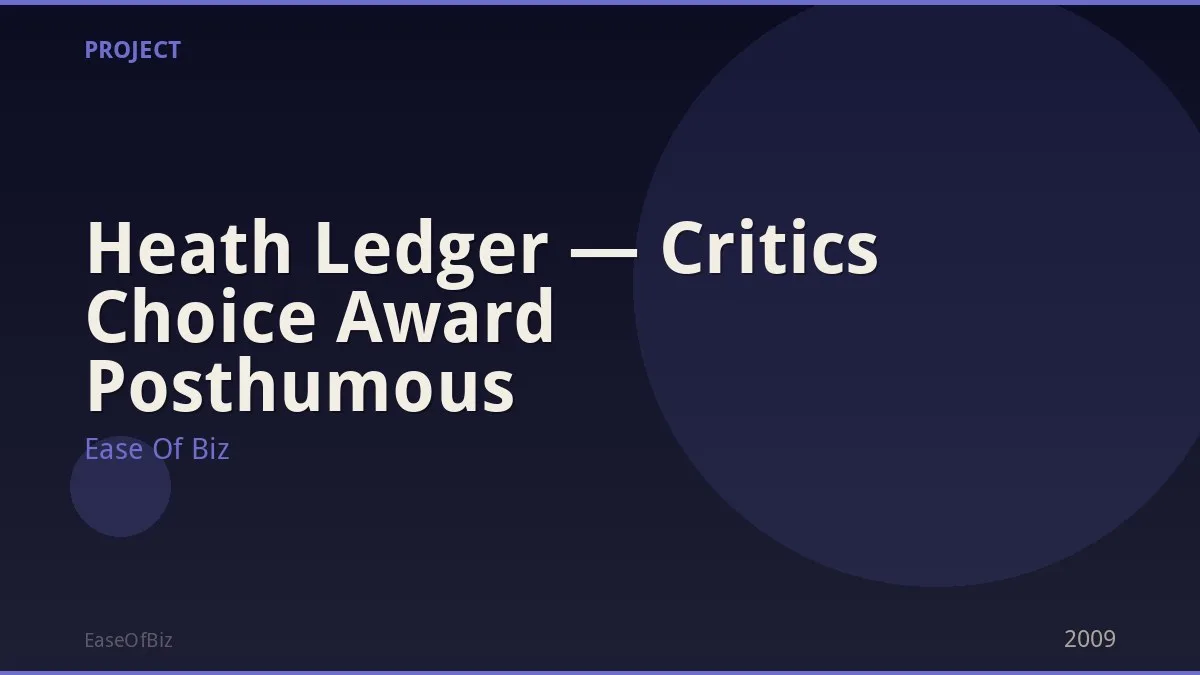 Heath Ledger — Critics Choice Award Posthumous