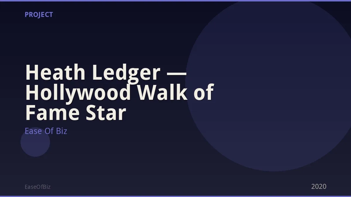 Heath Ledger — Hollywood Walk of Fame Star