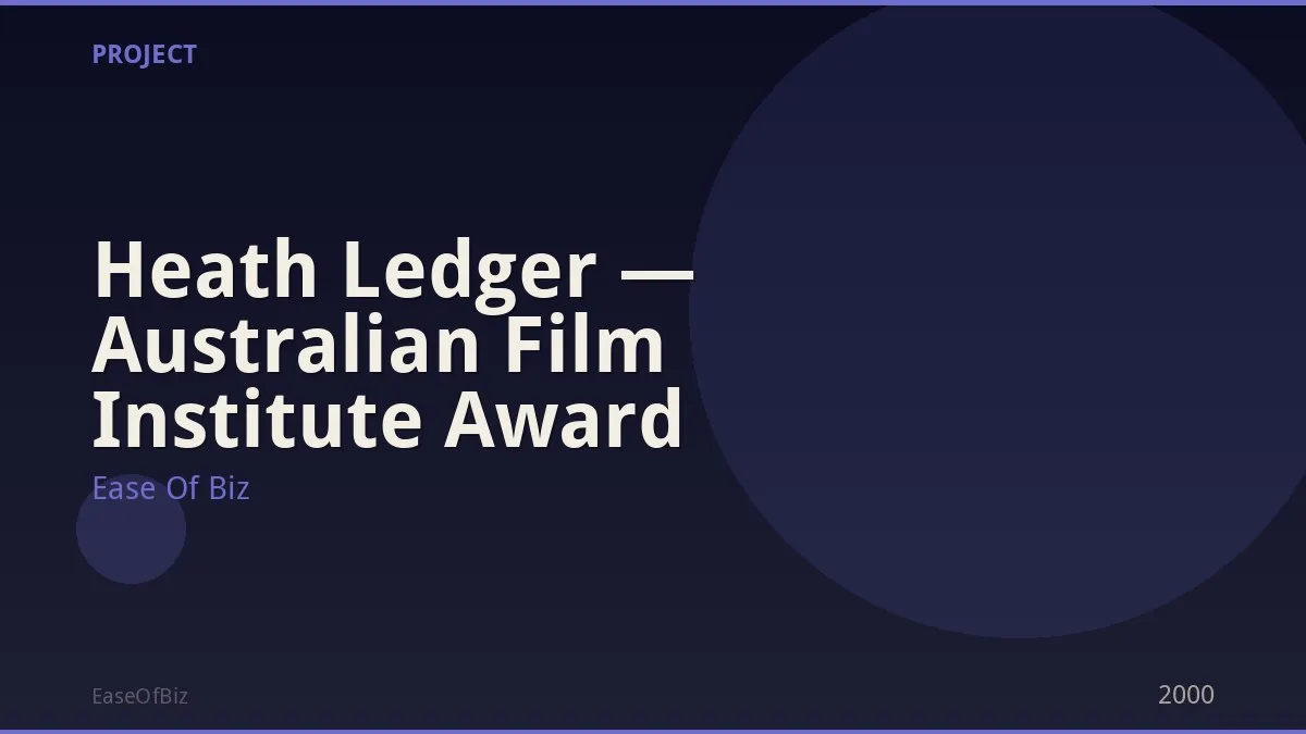 Heath Ledger — Australian Film Institute Award