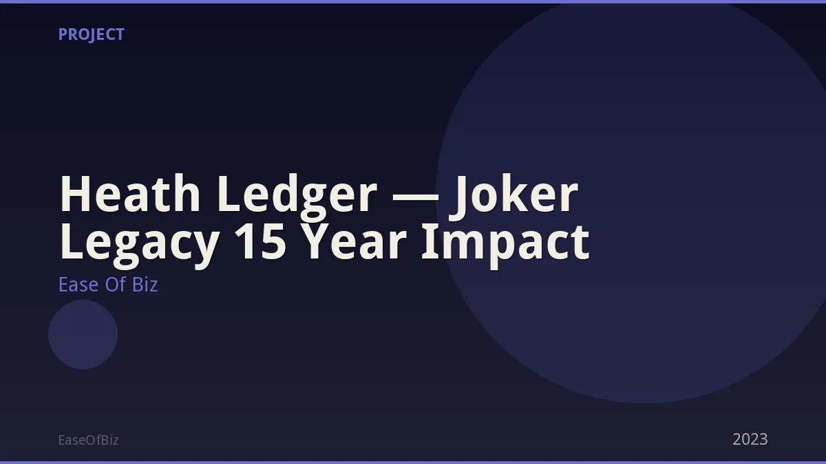 Heath Ledger — Joker Legacy 15 Year Impact