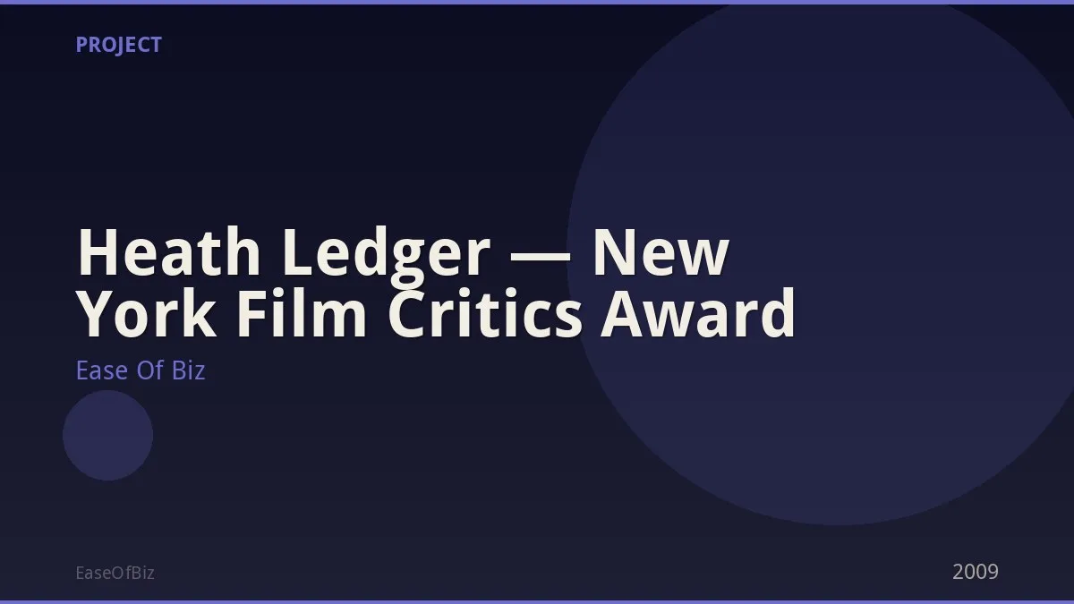 Heath Ledger — New York Film Critics Award