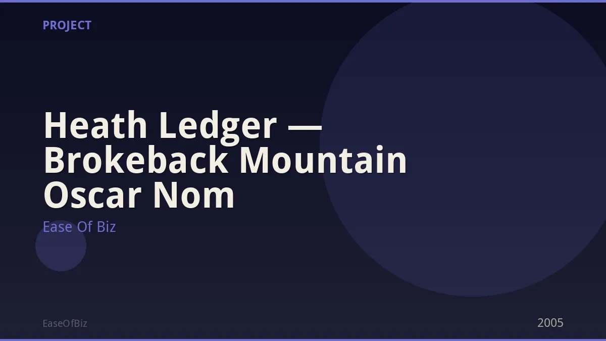 Heath Ledger — Brokeback Mountain Oscar Nom