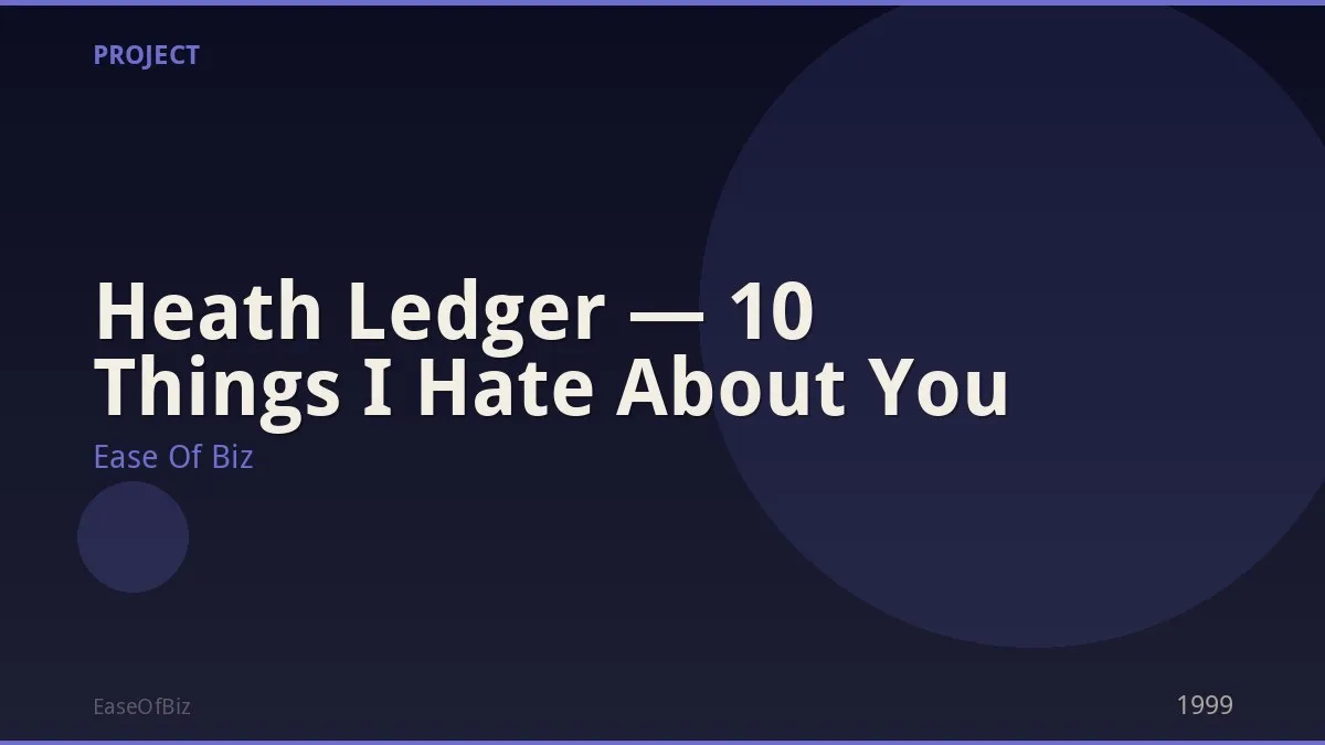 Heath Ledger — 10 Things I Hate About You