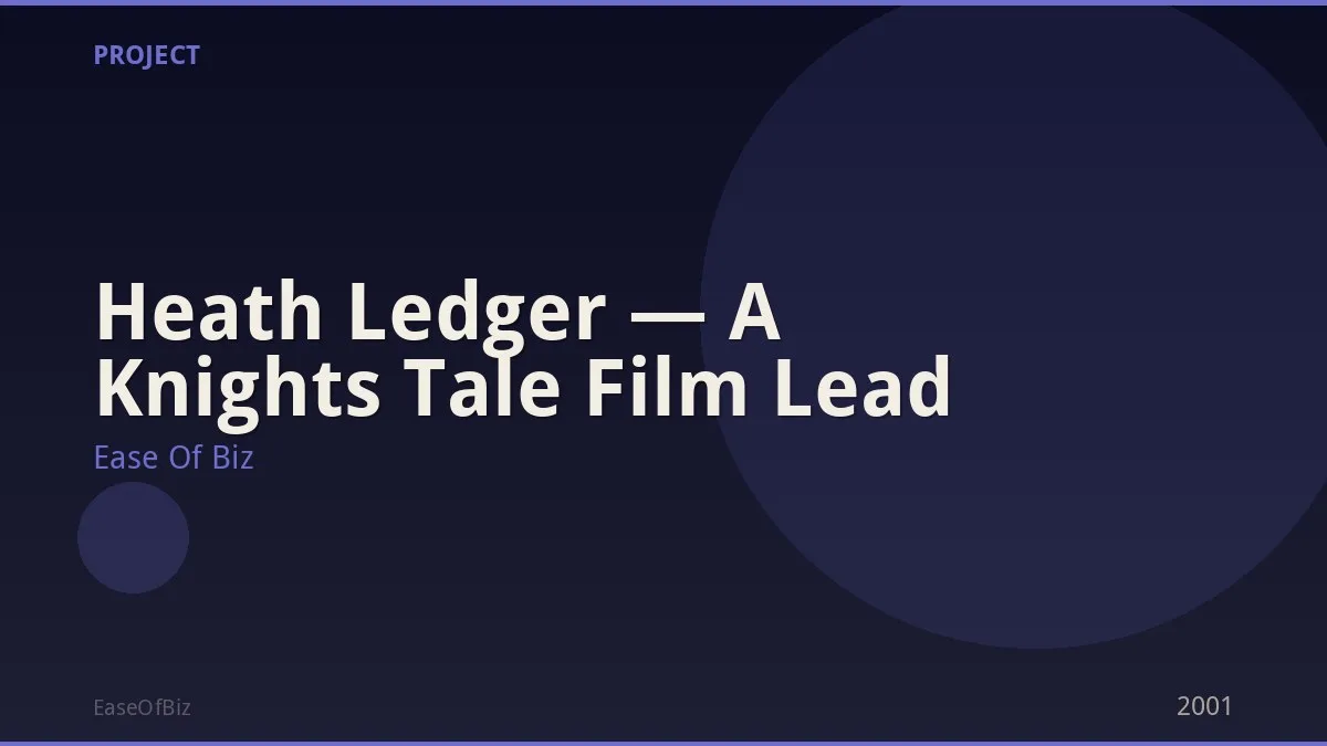 Heath Ledger — A Knights Tale Film Lead