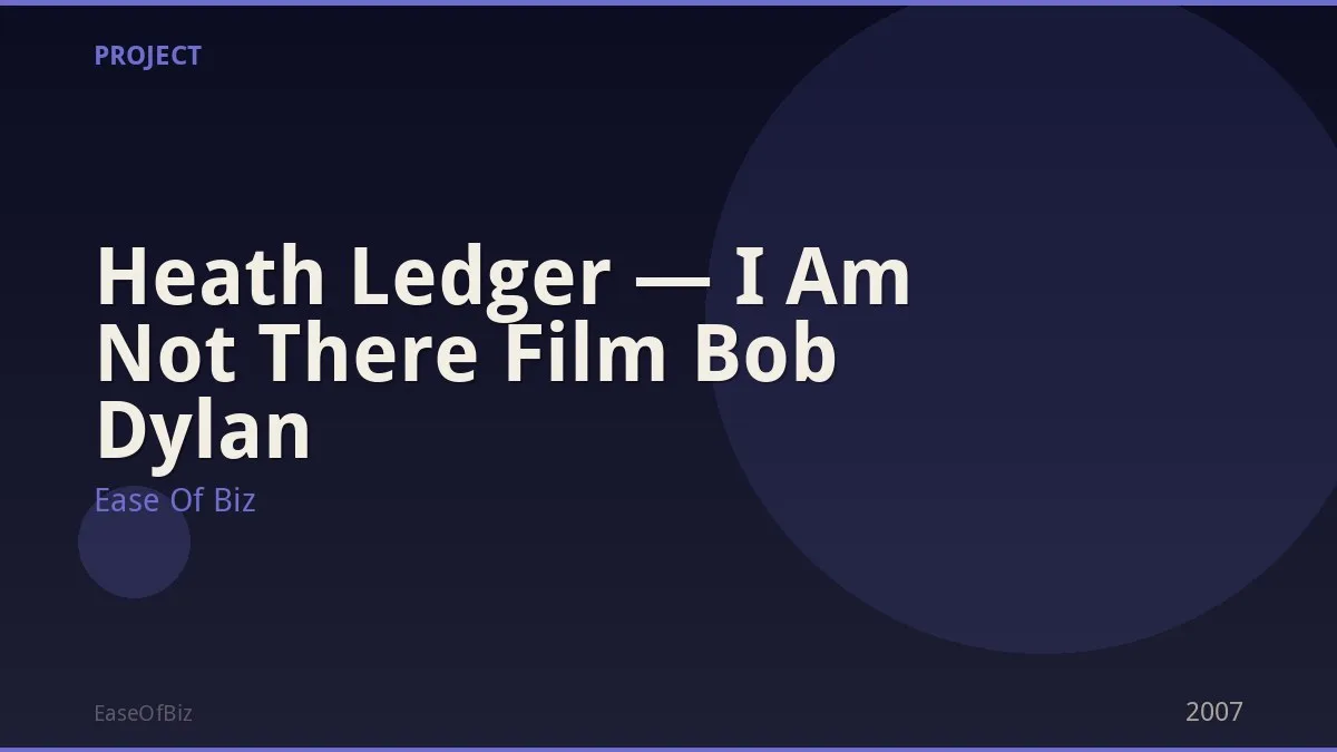 Heath Ledger — I Am Not There Film Bob Dylan