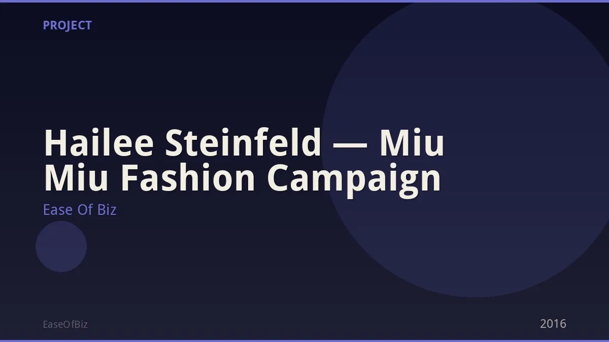 Hailee Steinfeld — Miu Miu Fashion Campaign