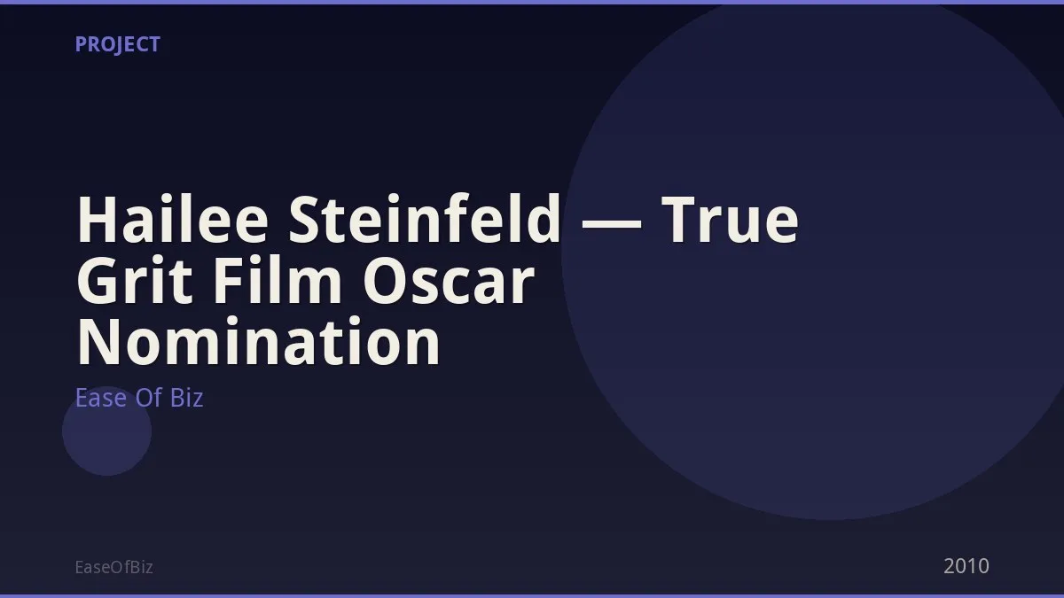 Hailee Steinfeld — True Grit Film Oscar Nomination