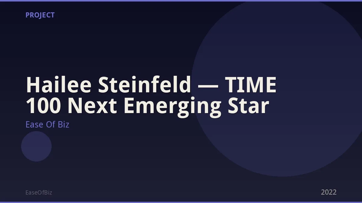 Hailee Steinfeld — TIME 100 Next Emerging Star