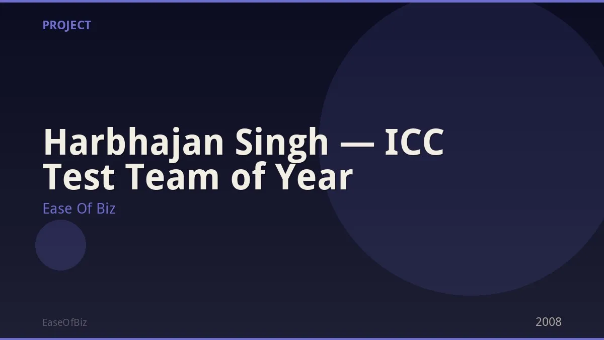 Harbhajan Singh — ICC Test Team of Year