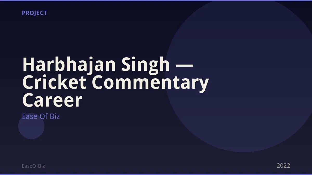 Harbhajan Singh — Cricket Commentary Career