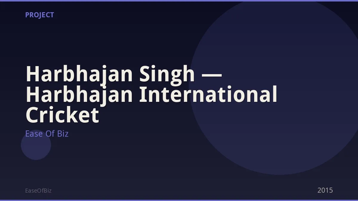 Harbhajan Singh — Harbhajan International Cricket