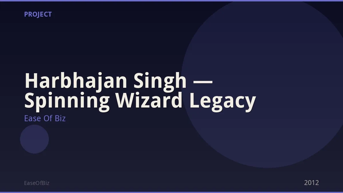 Harbhajan Singh — Spinning Wizard Legacy