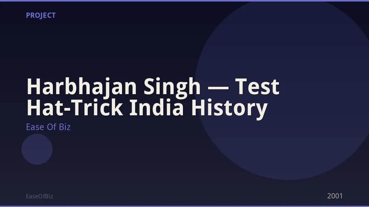 Harbhajan Singh — Test Hat-Trick India History