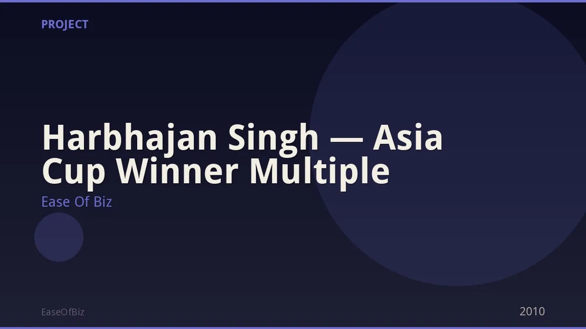 Harbhajan Singh — Asia Cup Winner Multiple