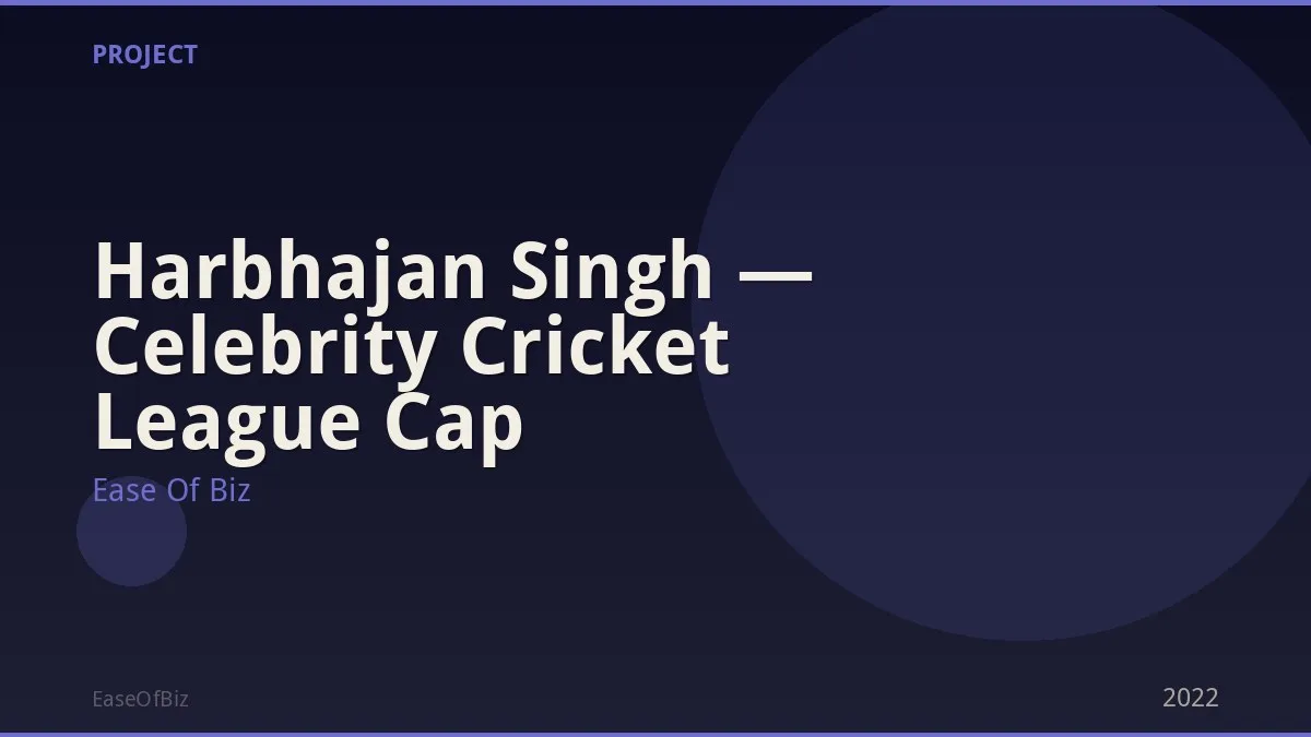Harbhajan Singh — Celebrity Cricket League Cap