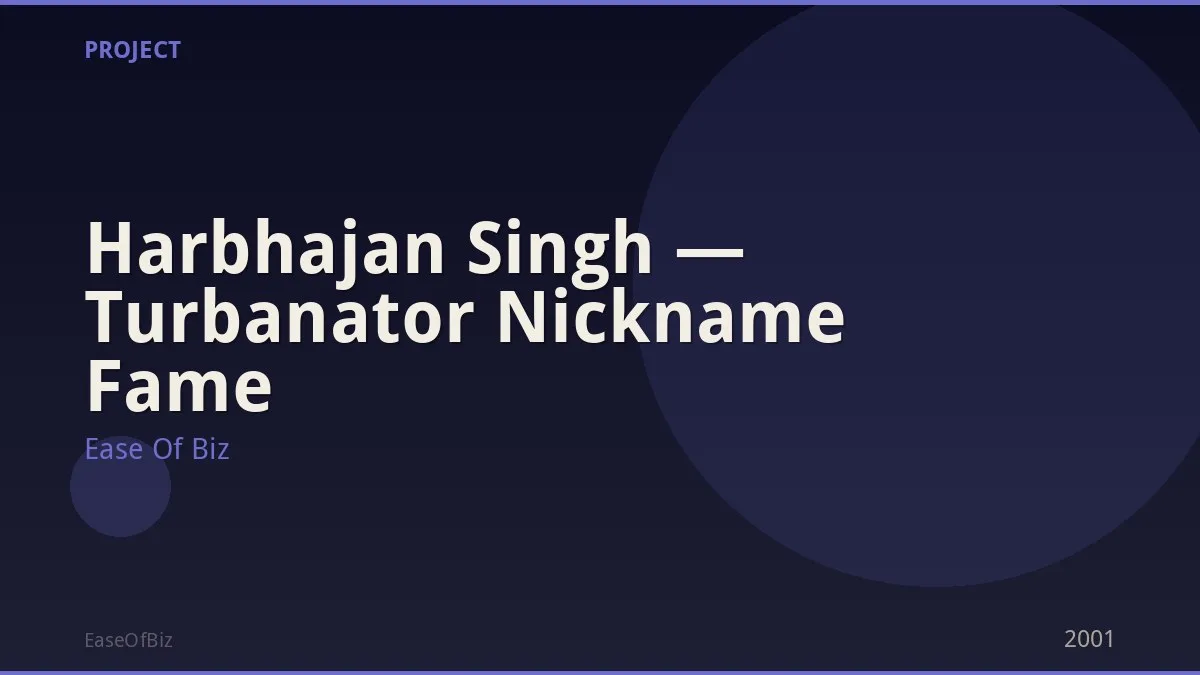 Harbhajan Singh — Turbanator Nickname Fame