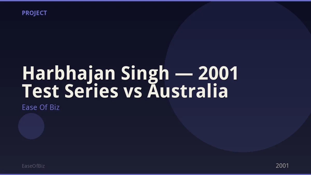 Harbhajan Singh — 2001 Test Series vs Australia