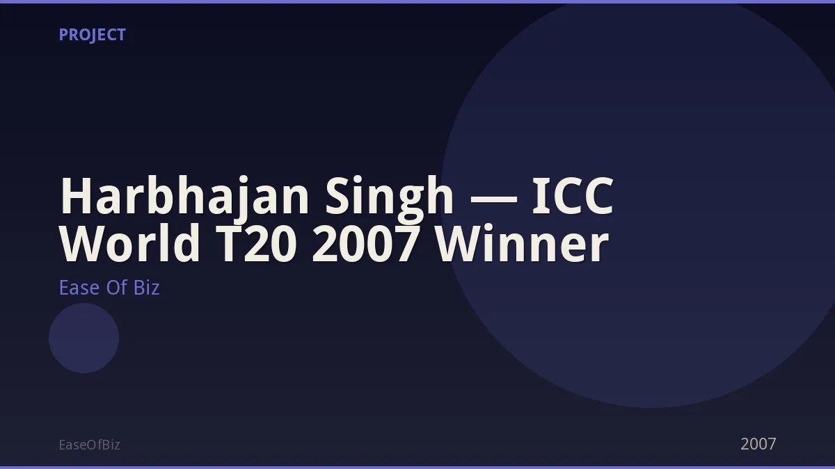 Harbhajan Singh — ICC World T20 2007 Winner