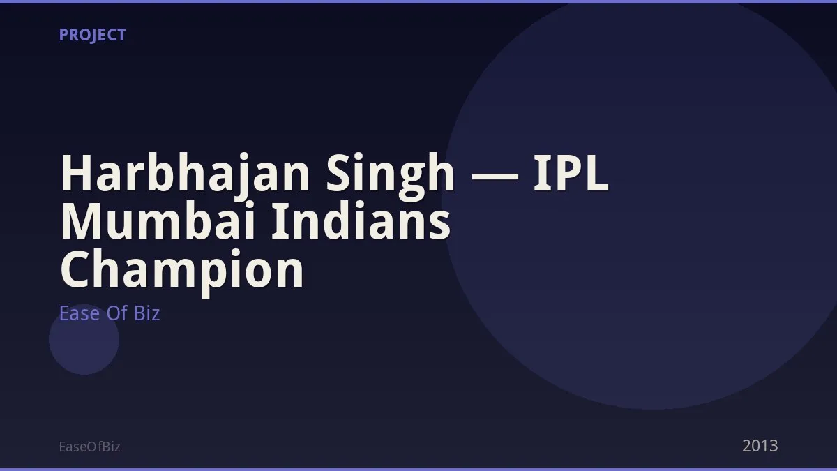 Harbhajan Singh — IPL Mumbai Indians Champion