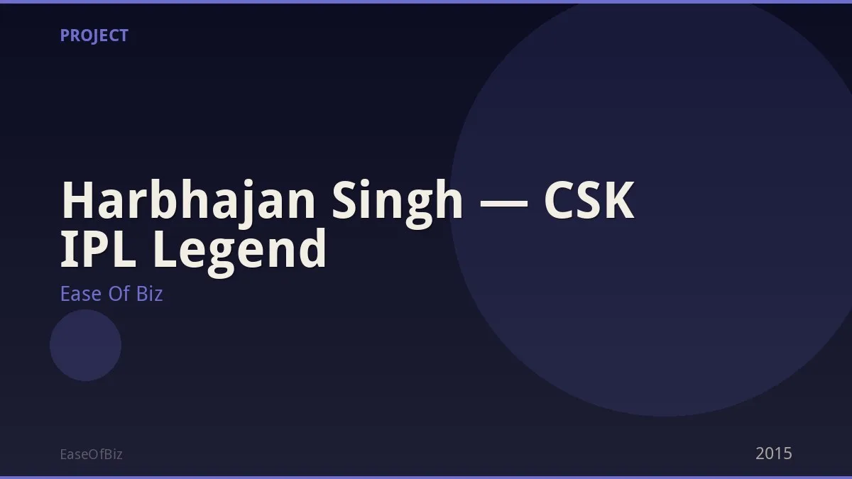 Harbhajan Singh — CSK IPL Legend