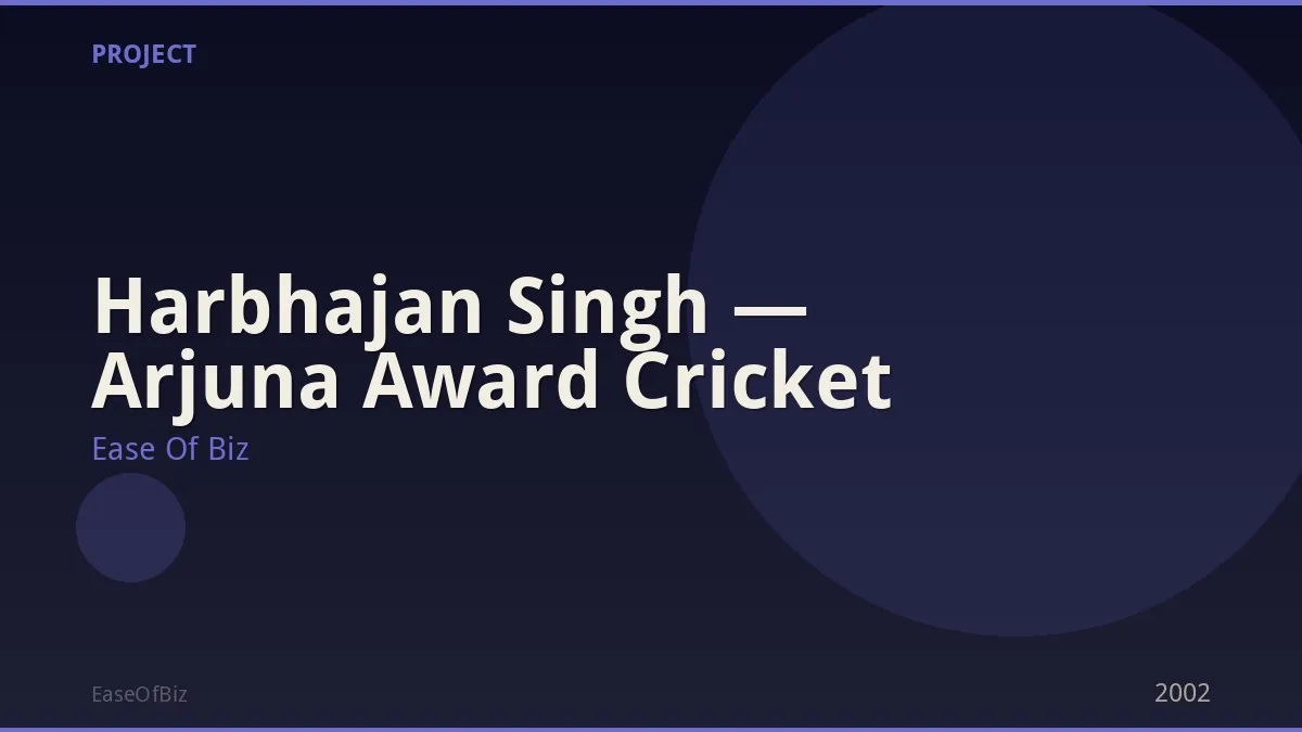 Harbhajan Singh — Arjuna Award Cricket