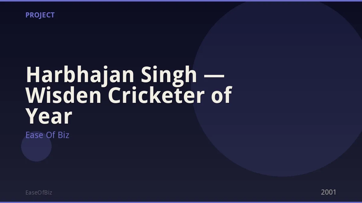 Harbhajan Singh — Wisden Cricketer of Year