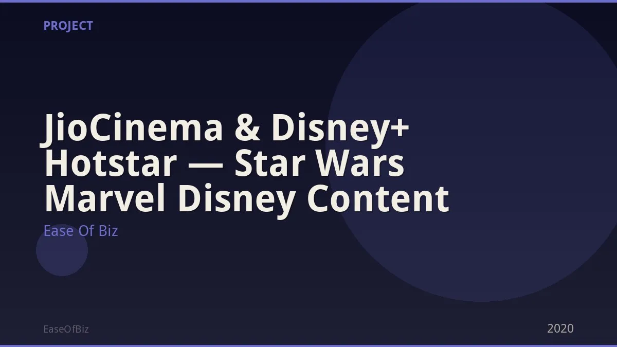 JioCinema & Disney+ Hotstar — Star Wars Marvel Disney Content