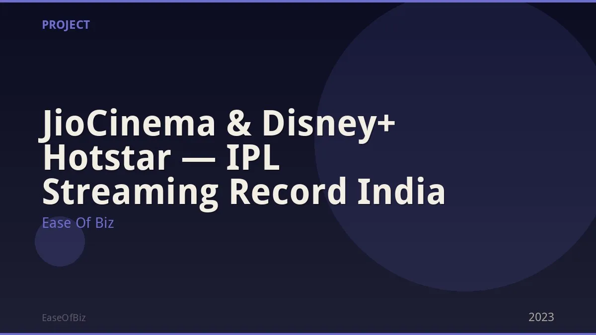 JioCinema & Disney+ Hotstar — IPL Streaming Record India