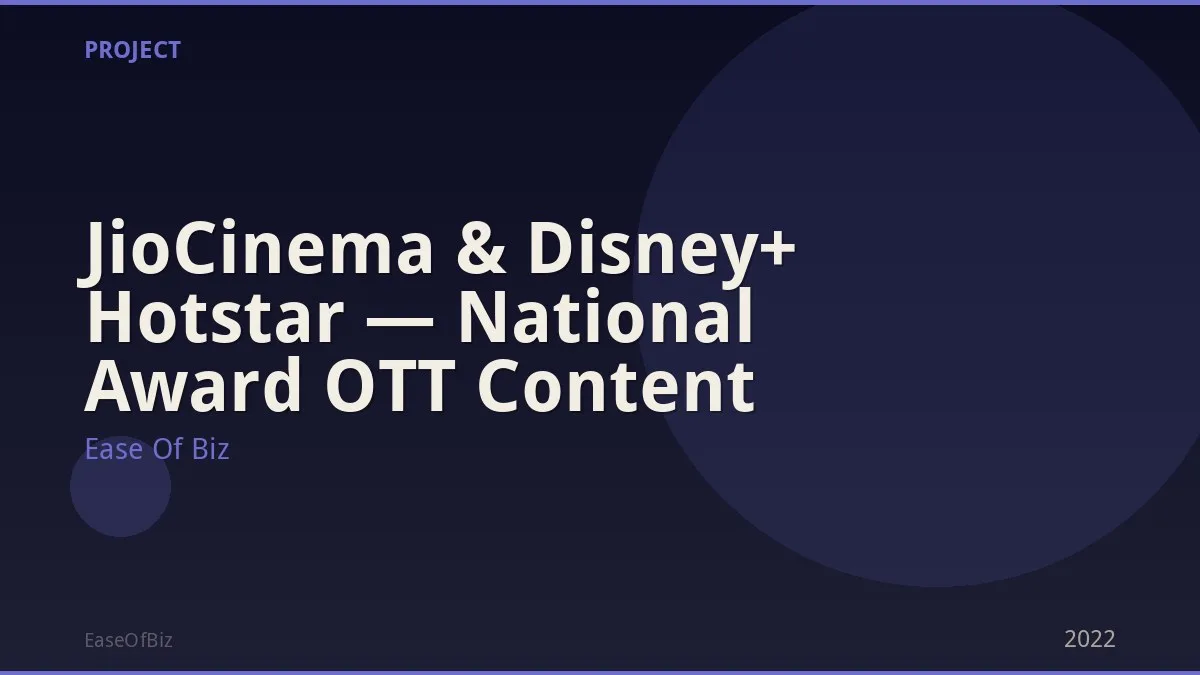 JioCinema & Disney+ Hotstar — National Award OTT Content