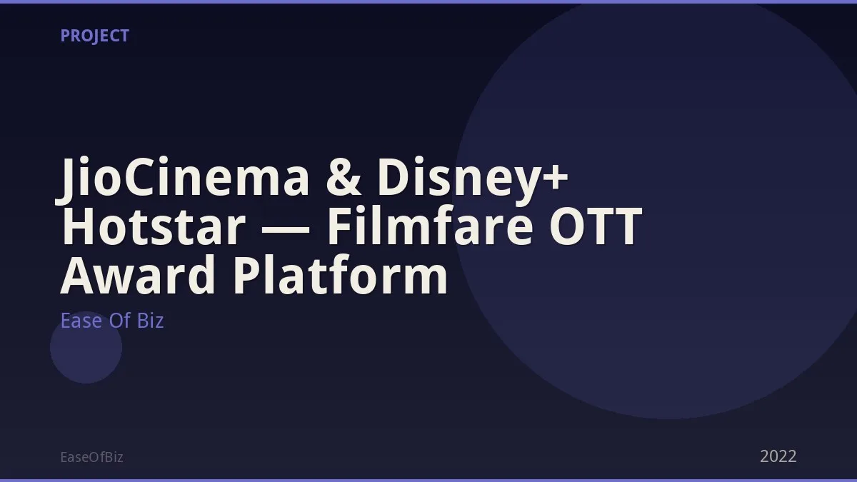 JioCinema & Disney+ Hotstar — Filmfare OTT Award Platform